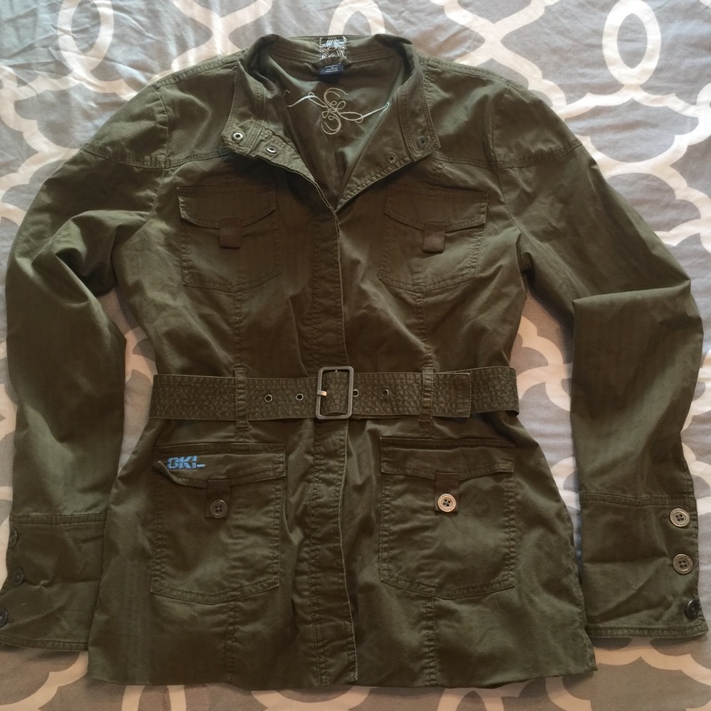 Oakley Army Green Belted Jacket/Blazer